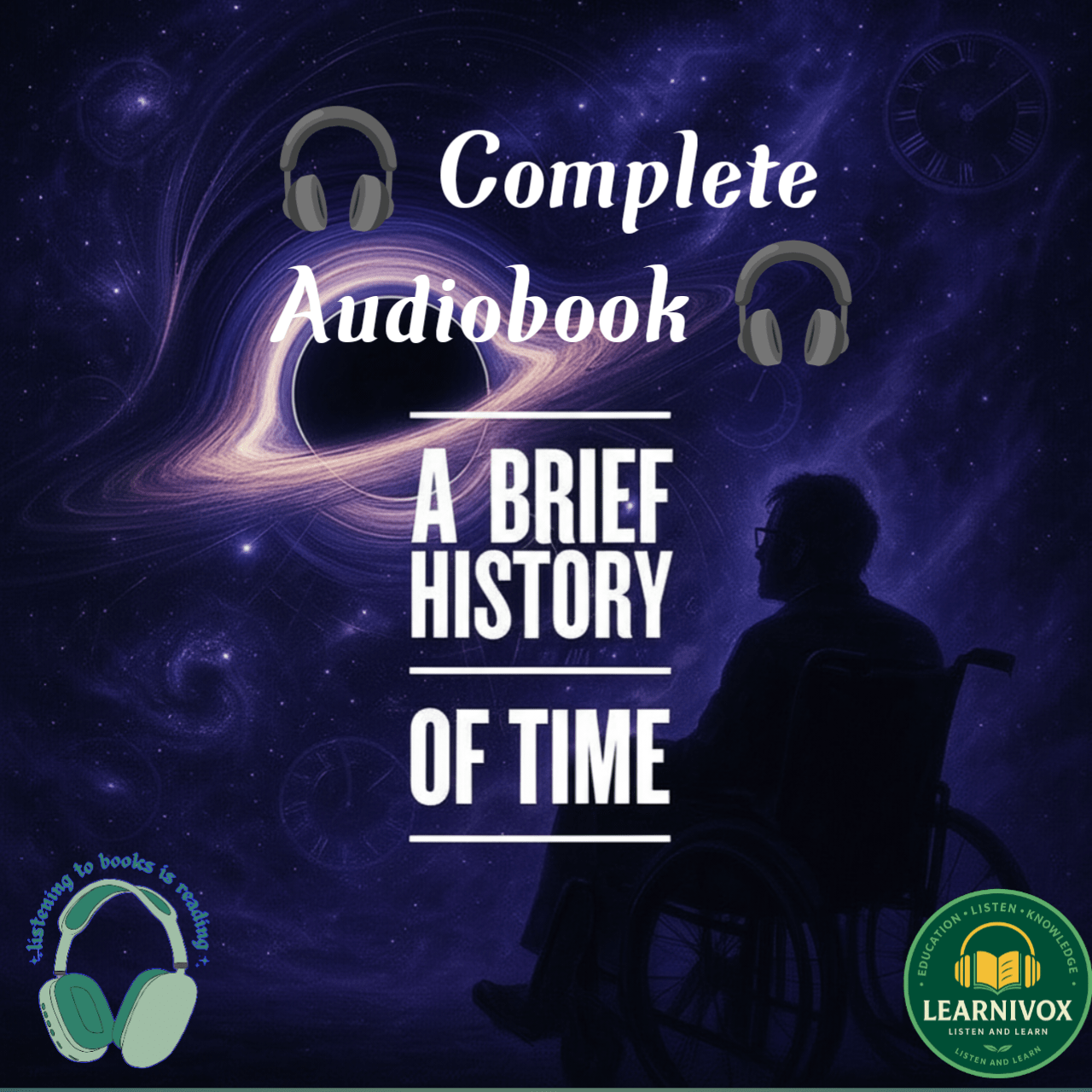 Cover of A Brief History of Time Hindi Audiobook | Stephen Hawking की ब्रह्मांड यात्रा | Learnivox Original